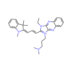 CCn1c(/C=C/C=C2/N(C)c3ccccc3C2(C)C)[n+](CCCN(C)C)c2nc3ccccc3nc21 ZINC000013822033