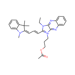 CCn1c(/C=C/C=C2/N(C)c3ccccc3C2(C)C)[n+](CCCOC(C)=O)c2nc3ccccc3nc21 ZINC000013822025