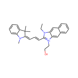 CCn1c(/C=C/C=C2/N(C)c3ccccc3C2(C)C)[n+](CCO)c2cc3ccccc3cc21 ZINC000013452972