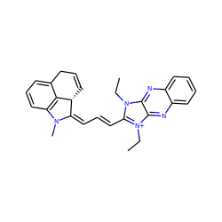 CCn1c(/C=C/C=C2\[C@H]3C=CCc4cccc(c43)N2C)[n+](CC)c2nc3ccccc3nc21 ZINC000029471518