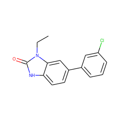 CCn1c(=O)[nH]c2ccc(-c3cccc(Cl)c3)cc21 ZINC000026665168