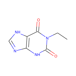 CCn1c(=O)[nH]c2nc[nH]c2c1=O ZINC000012405444