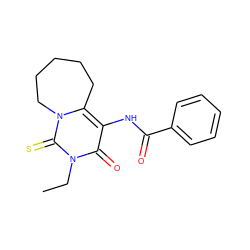 CCn1c(=O)c(NC(=O)c2ccccc2)c2n(c1=S)CCCCC2 ZINC000006052050