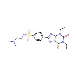 CCn1c(=O)c2[nH]c(-c3ccc(S(=O)(=O)NCCN(C)C)cc3)nc2n(CC)c1=O ZINC000026011963