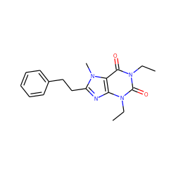 CCn1c(=O)c2c(nc(CCc3ccccc3)n2C)n(CC)c1=O ZINC000473083435