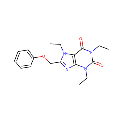 CCn1c(=O)c2c(nc(COc3ccccc3)n2CC)n(CC)c1=O ZINC000169699056