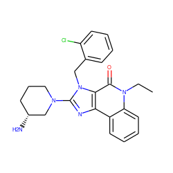 CCn1c(=O)c2c(nc(N3CCC[C@@H](N)C3)n2Cc2ccccc2Cl)c2ccccc21 ZINC000095562066