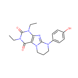 CCn1c(=O)c2c(nc3n2CCCN3c2ccc(O)cc2)n(CC)c1=O ZINC000103251249