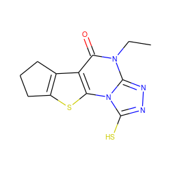 CCn1c(=O)c2c3c(sc2n2c(S)nnc12)CCC3 ZINC000005909162