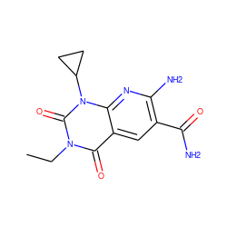 CCn1c(=O)c2cc(C(N)=O)c(N)nc2n(C2CC2)c1=O ZINC000063539695