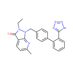 CCn1c(=O)c2ccc(C)nc2n1Cc1ccc(-c2ccccc2-c2nnn[nH]2)cc1 ZINC000029051320