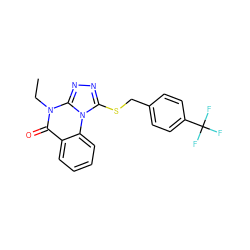 CCn1c(=O)c2ccccc2n2c(SCc3ccc(C(F)(F)F)cc3)nnc12 ZINC000001331762