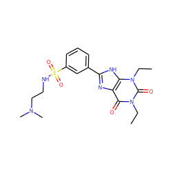 CCn1c(=O)c2nc(-c3cccc(S(=O)(=O)NCCN(C)C)c3)[nH]c2n(CC)c1=O ZINC000026015696