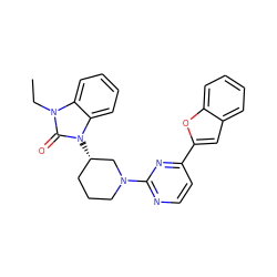 CCn1c(=O)n([C@H]2CCCN(c3nccc(-c4cc5ccccc5o4)n3)C2)c2ccccc21 ZINC000059062597