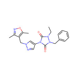 CCn1c(=O)n(-c2cnn(Cc3c(C)noc3C)c2)c(=O)n1Cc1ccccc1 ZINC000115732658