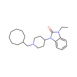 CCn1c(=O)n(C2CCN(CC3CCCCCCC3)CC2)c2ccccc21 ZINC000013802713