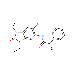 CCn1c(=O)n(CC)c2cc(NC(=O)[C@@H](C)c3ccccc3)c(Br)cc21 ZINC000004808658