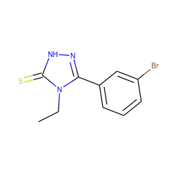 CCn1c(-c2cccc(Br)c2)n[nH]c1=S ZINC000006492222