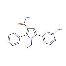 CCn1c(-c2ccnc(N)n2)cc(C(N)=O)c1-c1ccccc1 ZINC000064526660