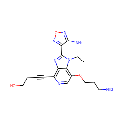 CCn1c(-c2nonc2N)nc2c(C#CCCO)ncc(OCCCN)c21 ZINC000040956030