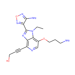 CCn1c(-c2nonc2N)nc2c(C#CCO)ncc(OCCCN)c21 ZINC000040955526