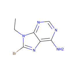 CCn1c(Br)nc2c(N)ncnc21 ZINC000013672147