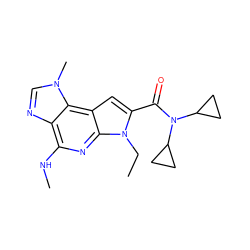 CCn1c(C(=O)N(C2CC2)C2CC2)cc2c3c(ncn3C)c(NC)nc21 ZINC000473134009