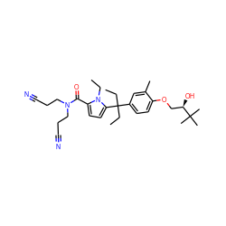 CCn1c(C(=O)N(CCC#N)CCC#N)ccc1C(CC)(CC)c1ccc(OC[C@@H](O)C(C)(C)C)c(C)c1 ZINC000653793704