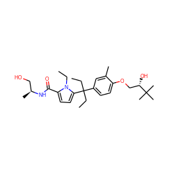 CCn1c(C(=O)N[C@@H](C)CO)ccc1C(CC)(CC)c1ccc(OC[C@H](O)C(C)(C)C)c(C)c1 ZINC000096285614