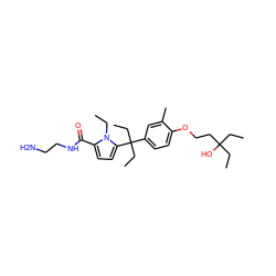 CCn1c(C(=O)NCCN)ccc1C(CC)(CC)c1ccc(OCCC(O)(CC)CC)c(C)c1 ZINC001772636890