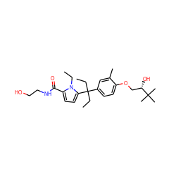 CCn1c(C(=O)NCCO)ccc1C(CC)(CC)c1ccc(OC[C@H](O)C(C)(C)C)c(C)c1 ZINC000096285616