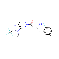 CCn1c(C(F)(F)F)nc2c1CN(C(=O)C[C@H](N)Cc1cc(F)ccc1F)CC2 ZINC000028956654