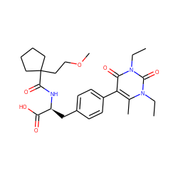 CCn1c(C)c(-c2ccc(C[C@H](NC(=O)C3(CCOC)CCCC3)C(=O)O)cc2)c(=O)n(CC)c1=O ZINC000034313893