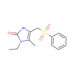 CCn1c(C)c(CS(=O)(=O)c2ccccc2)[nH]c1=O ZINC000013597115