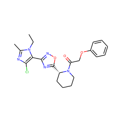 CCn1c(C)nc(Cl)c1-c1noc([C@H]2CCCCN2C(=O)COc2ccccc2)n1 ZINC000299859131