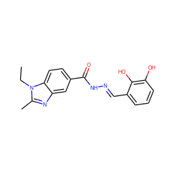 CCn1c(C)nc2cc(C(=O)N/N=C/c3cccc(O)c3O)ccc21 ZINC000003251050