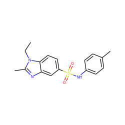 CCn1c(C)nc2cc(S(=O)(=O)Nc3ccc(C)cc3)ccc21 ZINC000002470945