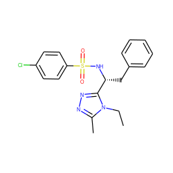 CCn1c(C)nnc1[C@@H](Cc1ccccc1)NS(=O)(=O)c1ccc(Cl)cc1 ZINC000139744293