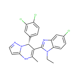 CCn1c(C2=C(C)Nc3ccnn3[C@@H]2c2ccc(Cl)c(Cl)c2)nc2cc(Cl)ccc21 ZINC000045246002