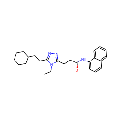 CCn1c(CCC(=O)Nc2cccc3ccccc23)nnc1CCC1CCCCC1 ZINC000584905038