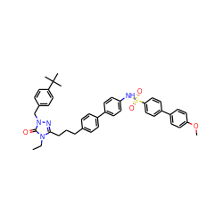 CCn1c(CCCc2ccc(-c3ccc(NS(=O)(=O)c4ccc(-c5ccc(OC)cc5)cc4)cc3)cc2)nn(Cc2ccc(C(C)(C)C)cc2)c1=O ZINC000169343888