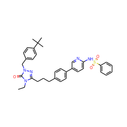 CCn1c(CCCc2ccc(-c3ccc(NS(=O)(=O)c4ccccc4)nc3)cc2)nn(Cc2ccc(C(C)(C)C)cc2)c1=O ZINC000169343883