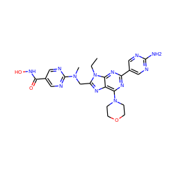 CCn1c(CN(C)c2ncc(C(=O)NO)cn2)nc2c(N3CCOCC3)nc(-c3cnc(N)nc3)nc21 ZINC000653835446