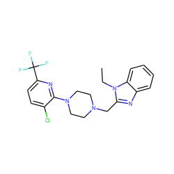 CCn1c(CN2CCN(c3nc(C(F)(F)F)ccc3Cl)CC2)nc2ccccc21 ZINC000045352888