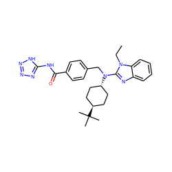 CCn1c(N(Cc2ccc(C(=O)Nc3nnn[nH]3)cc2)[C@H]2CC[C@H](C(C)(C)C)CC2)nc2ccccc21 ZINC000261109316