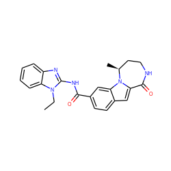 CCn1c(NC(=O)c2ccc3cc4n(c3c2)[C@@H](C)CCNC4=O)nc2ccccc21 ZINC000117689500