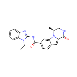 CCn1c(NC(=O)c2ccc3cc4n(c3c2)[C@@H](C)CNC4=O)nc2ccccc21 ZINC000117693779