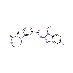 CCn1c(NC(=O)c2ccc3cc4n(c3c2)CCCNC4=O)nc2cc(C)ccc21 ZINC000117688052