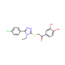 CCn1c(SCC(=O)c2ccc(O)c(O)c2)nnc1-c1ccc(Cl)cc1 ZINC000001269737