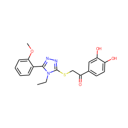 CCn1c(SCC(=O)c2ccc(O)c(O)c2)nnc1-c1ccccc1OC ZINC000001279413